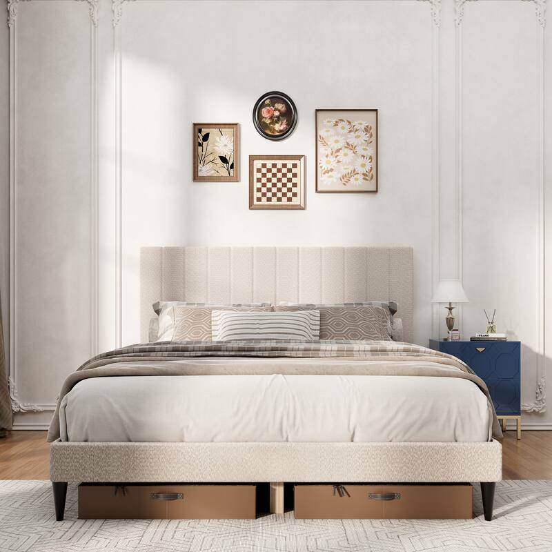 Queen Size Upholstered Platform Bed