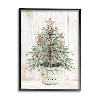 Stupell Rustic Seashell Christmas Tree Framed Giclee Art by Cindy Jacobs