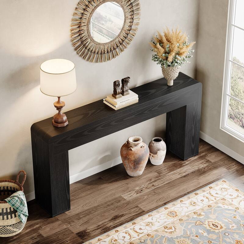 Industrial Rustic Brown Extra Long 70.9" Console Table for Entryway
