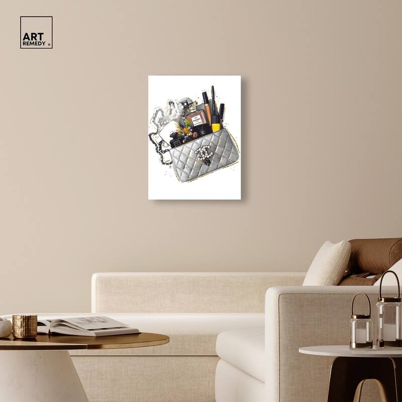 Grey Treasure Bag Acrylic by Art Remedy, Ready to Hang