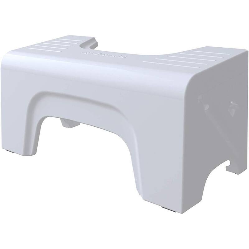 Squatty Potty Fold N Stow Compact Foldable Toilet Stool, White, 8 Inch Foldable Squatting Potty Stools for Bathroom - White