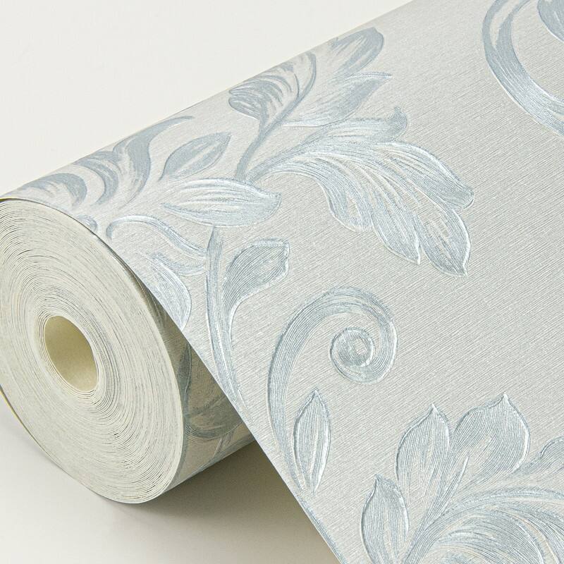 Sirpi Antonella Light Blue Scroll Wallpaper - 20.9 x 396 x 0.025