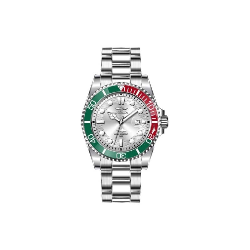 Invicta Men's 44714 Pro Diver Quartz 3 Hand Silver Dial Watch