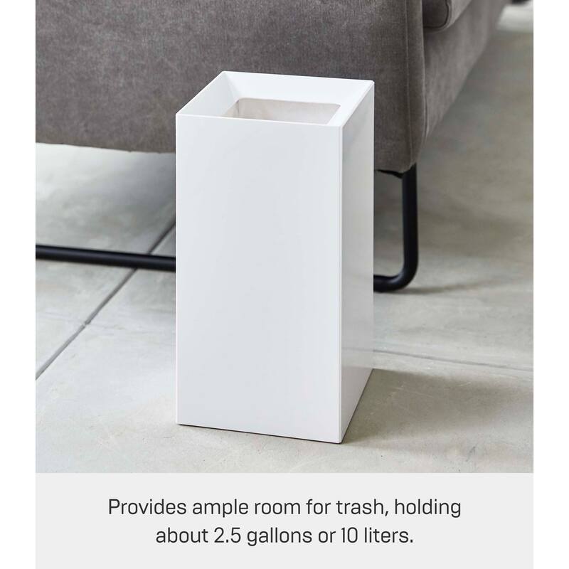 Yamazaki Home Trash Can - Two Styles, ABS Plastic, Short, 2.4 gallons, 9 liters