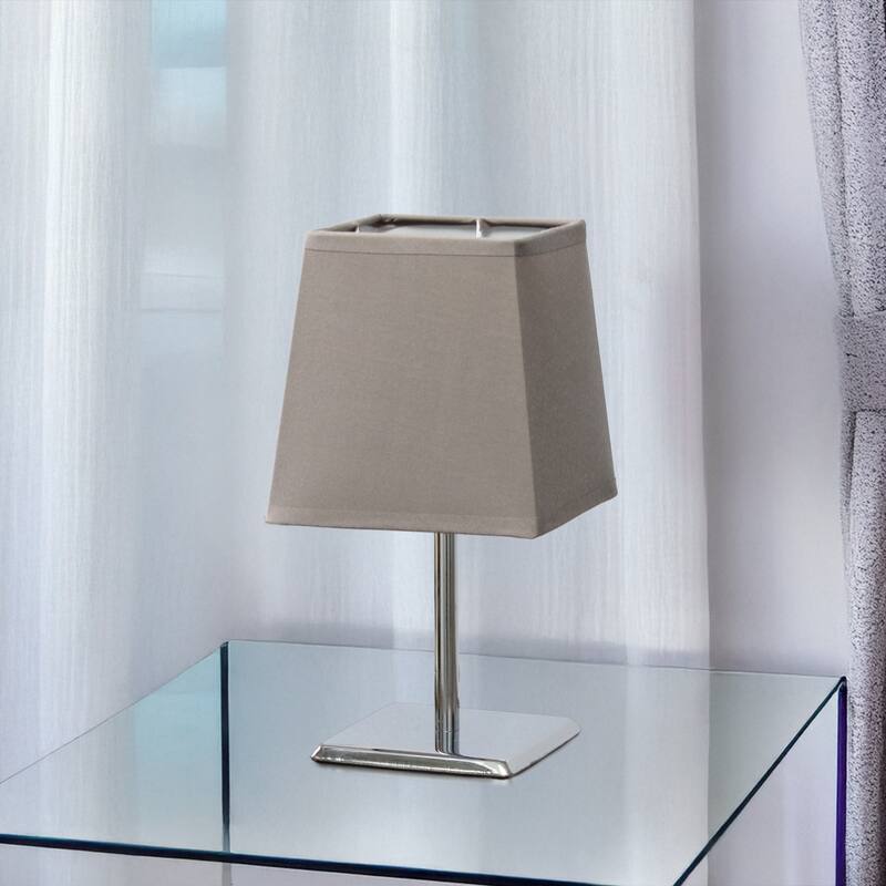 Metal Table Lamp with Geometric Shade - 9.5" - Gray
