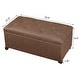 preview thumbnail 33 of 53, Adeco 35" Storage Ottoman Tufted Faux-Leather Lifted Top Bench