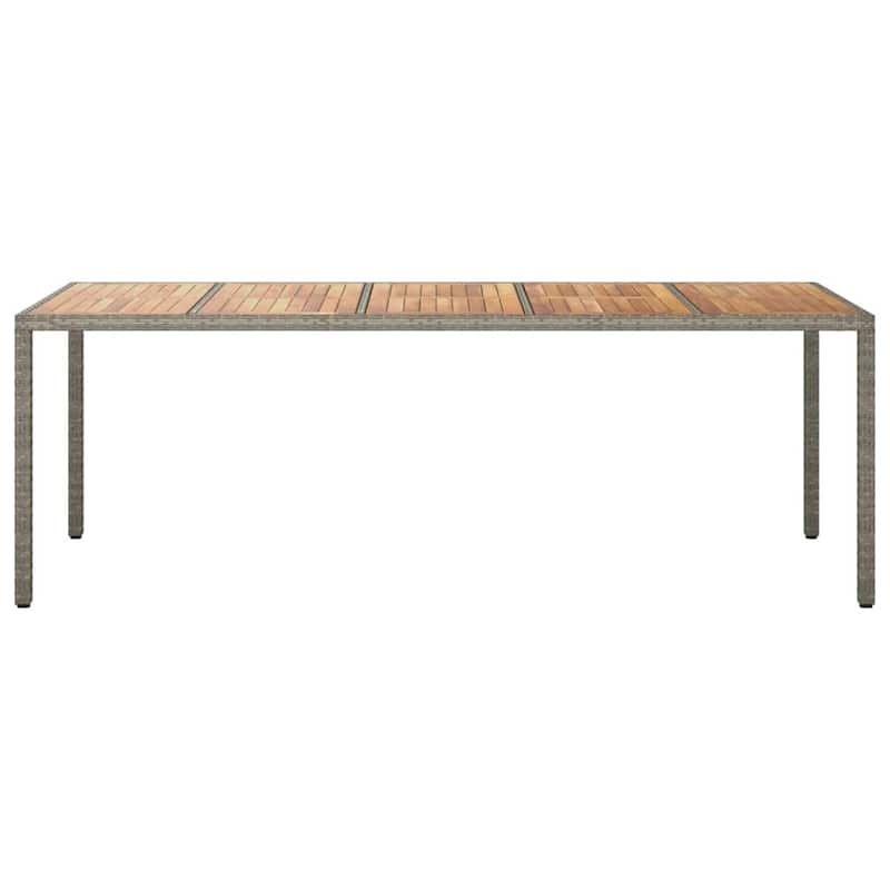 vidaXL Garden Dining Table Gray 98.4 x 39.4 x 29.5 in Poly rattan - 98.4 x 39.4 x 29.5 in