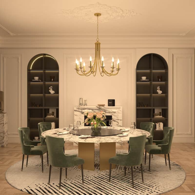 Acroma 12 - Light Dimmable Empire Gold Chandelier