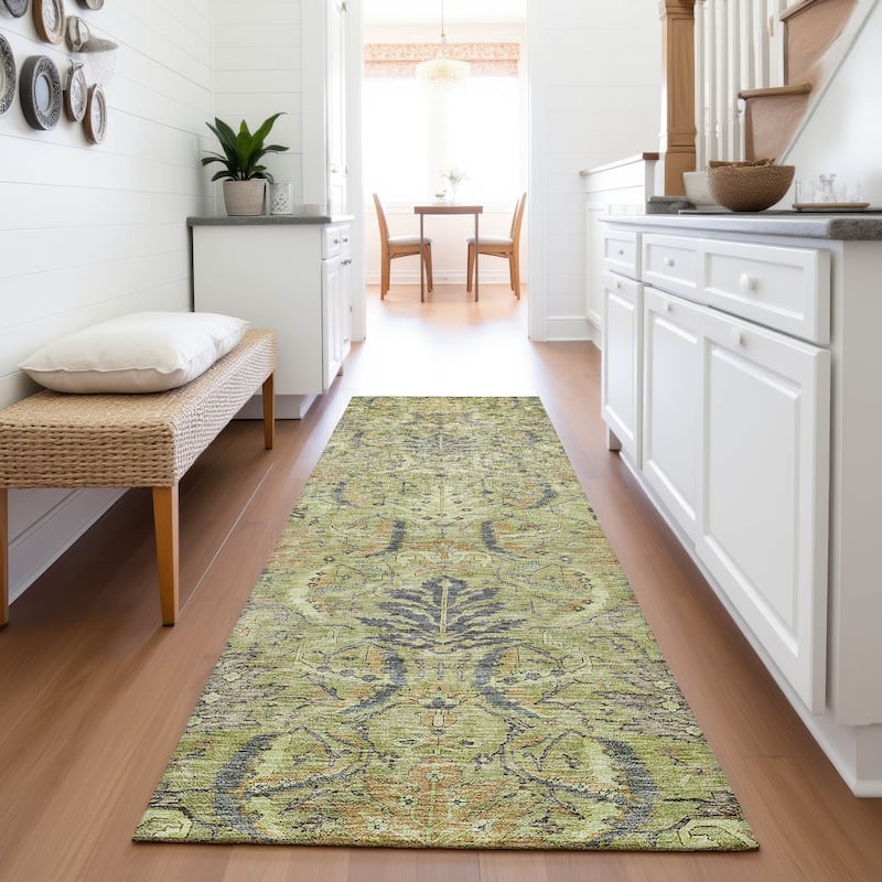 Premium Washable Super Soft Traditional Mayfield Rug - Aloe - 2'3" x 7'6"