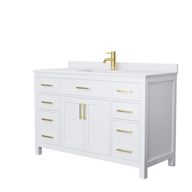 Beckett 54-Inch Transitional Marble Top Single Vanity
