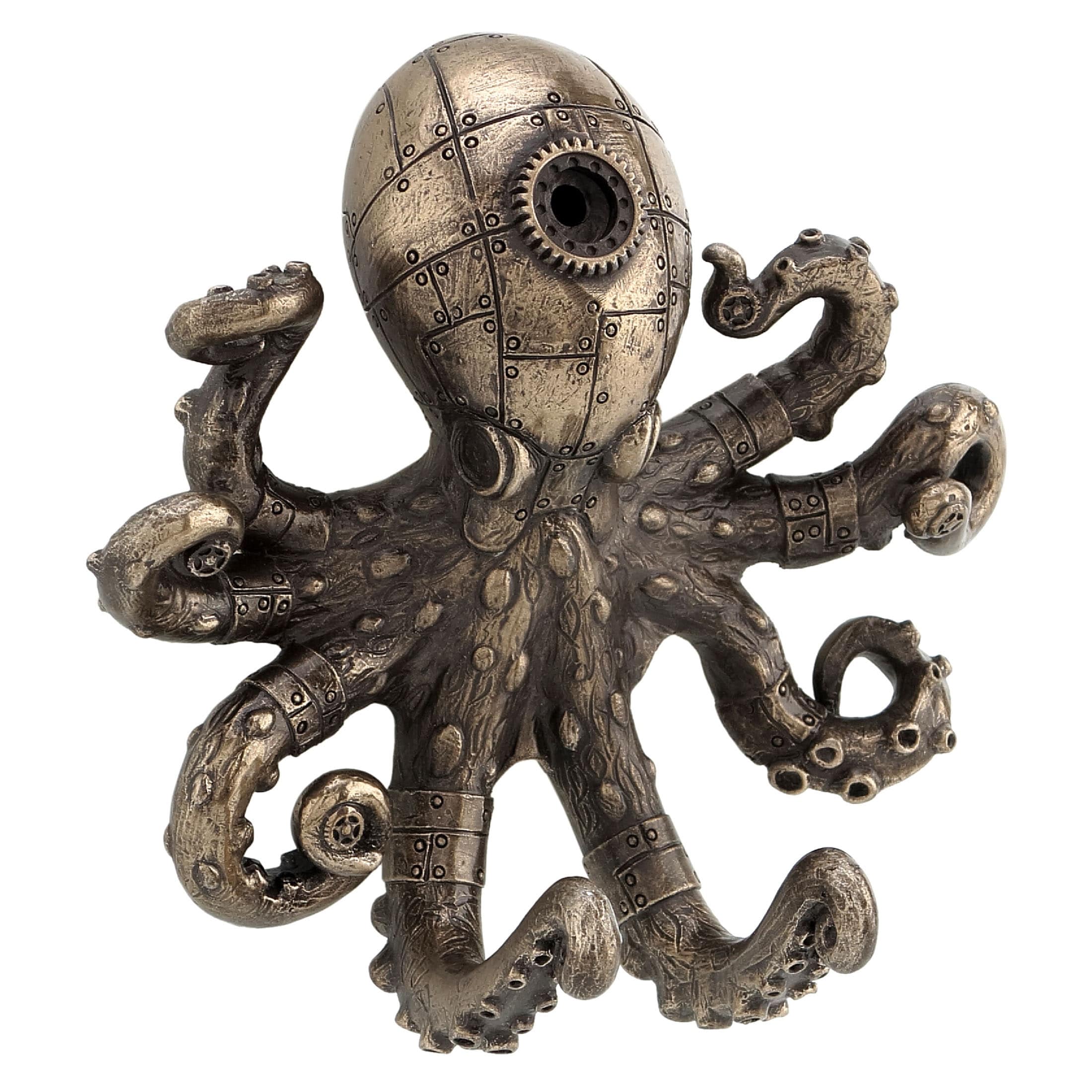 4.72 in L Steampunk Octopus Wall Hook Poly Resin