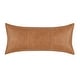 preview thumbnail 1 of 5, Kosas Home Cheyenne 100% Leather 16x36" Throw Pillow, Chestnut