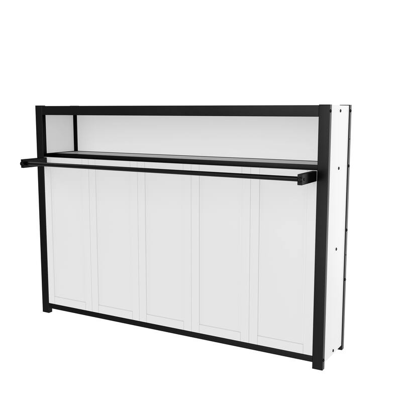 Twin Size MDF Murphy Bed with Built-in Shelves and Space Saving Wall Bed Design (500lb Capacity)