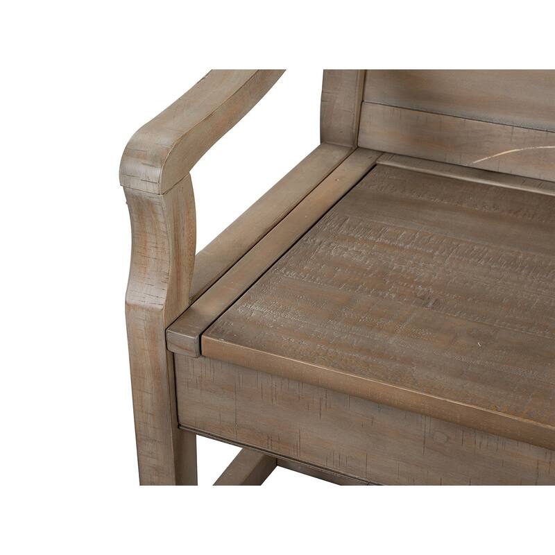 Magnussen Home Paxton Place Dovetail Grey Bench - 66''W x 21''D x 34.38''H