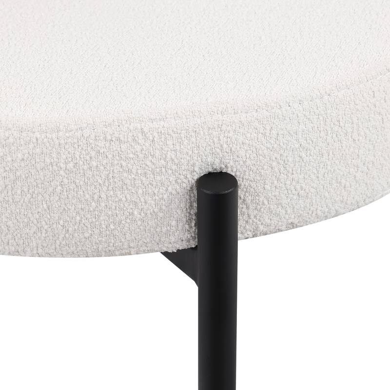 Dining Chairs Set of 2 Round Upholstered Boucle Dining Room Chairs Curved Backrest Chairs for Dining Room Metal Legs
