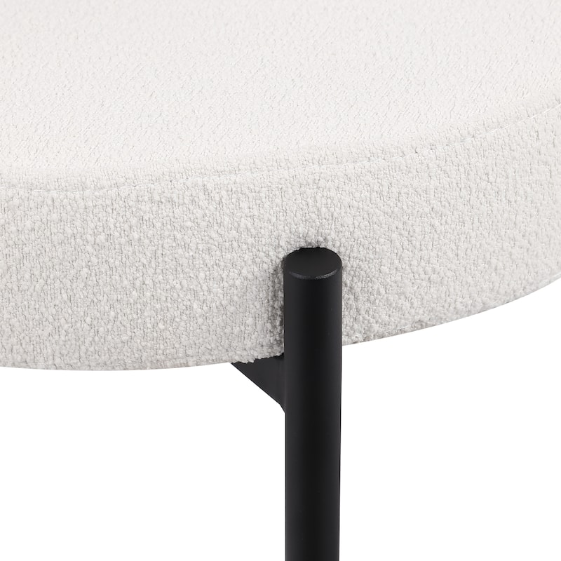 Round Upholstered Boucle Dining Chairs Set of 2