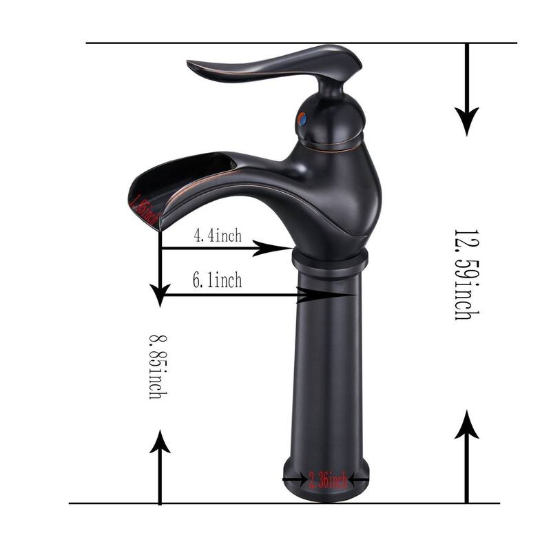 Waterfall Commercial Vessel Sink Bathroom Faucet-Oil Rubbed Bronze