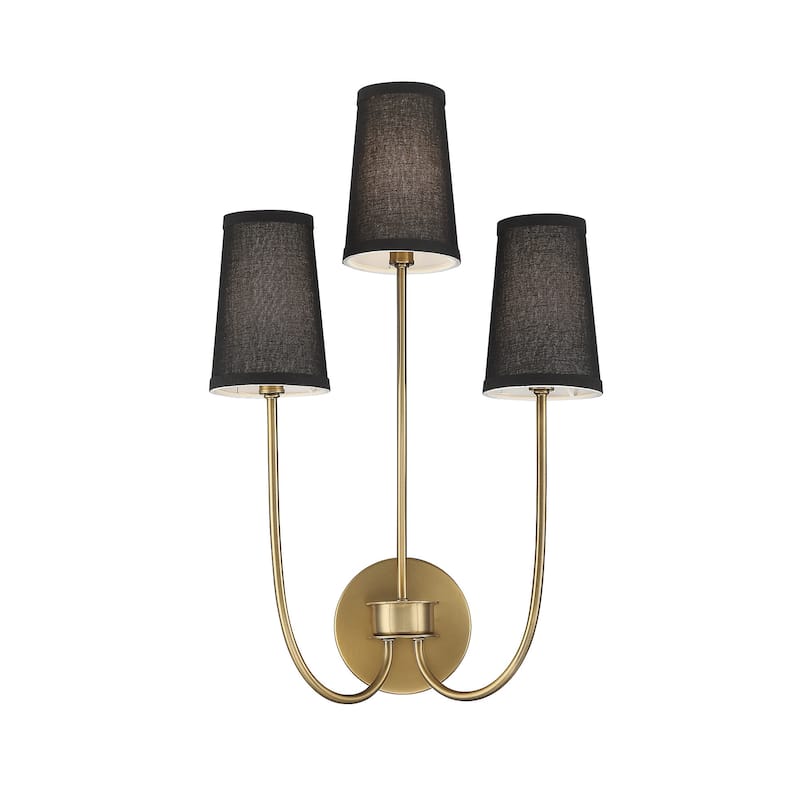 Meridian M90065 3 Light 23" Tall Wall Sconce - Natural Brass