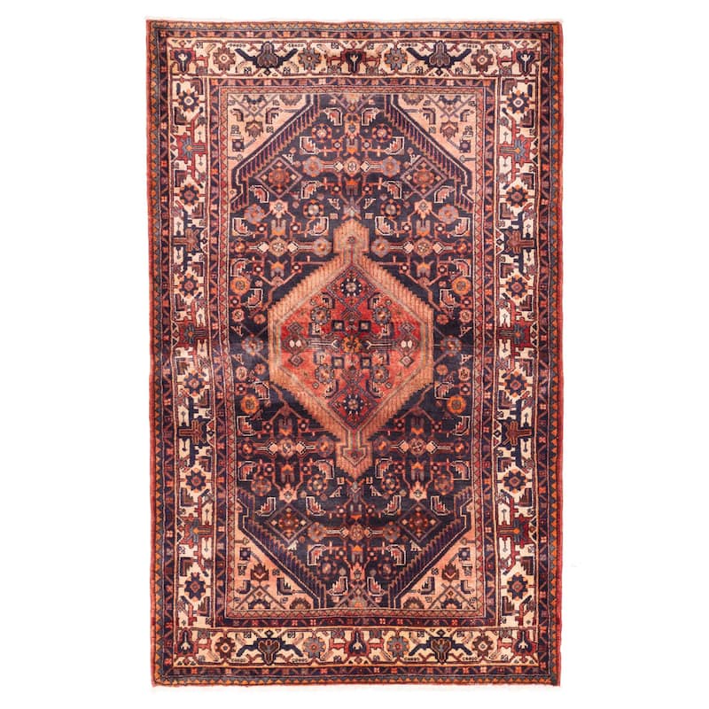 ECARPETGALLERY Hand-knotted Anadol Dark Navy Wool Rug - 4'6 x 7'3