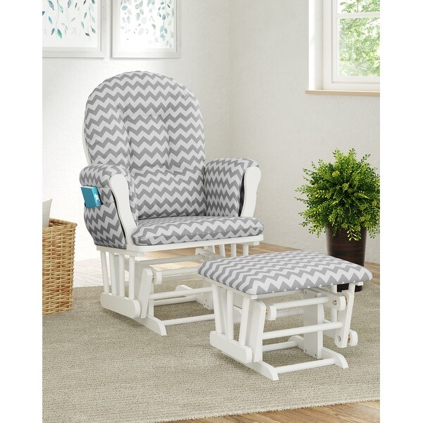 storkcraft hoop glider and ottoman