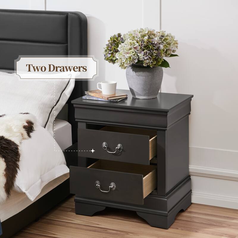 Yaheetech Modern 2-drawer Classic Nightstand Painted Bedside Table with Storage
