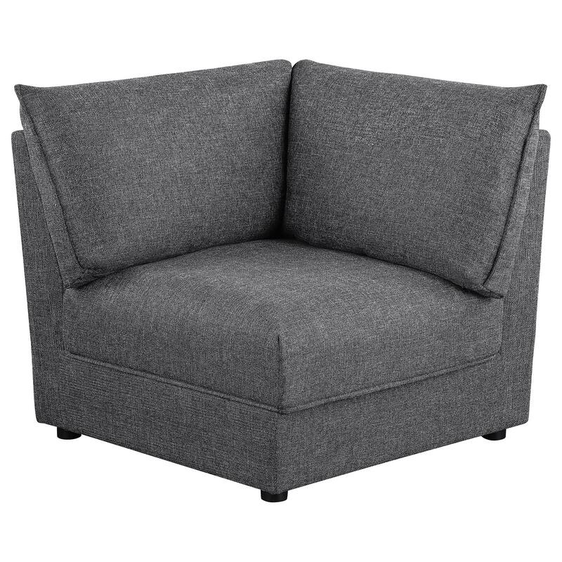Ash 37 Inch Corner Accent Sofa Armchair with Cushions, Modular, Gray Black