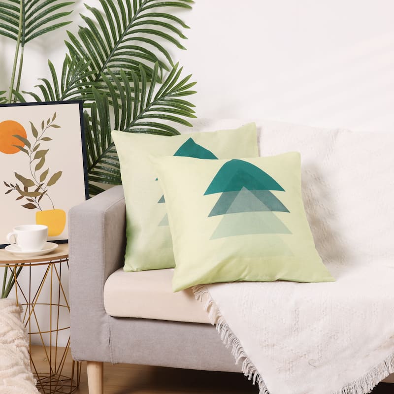 2 Packs of Geometric Triangle Printed Pillow Covers for Home Office