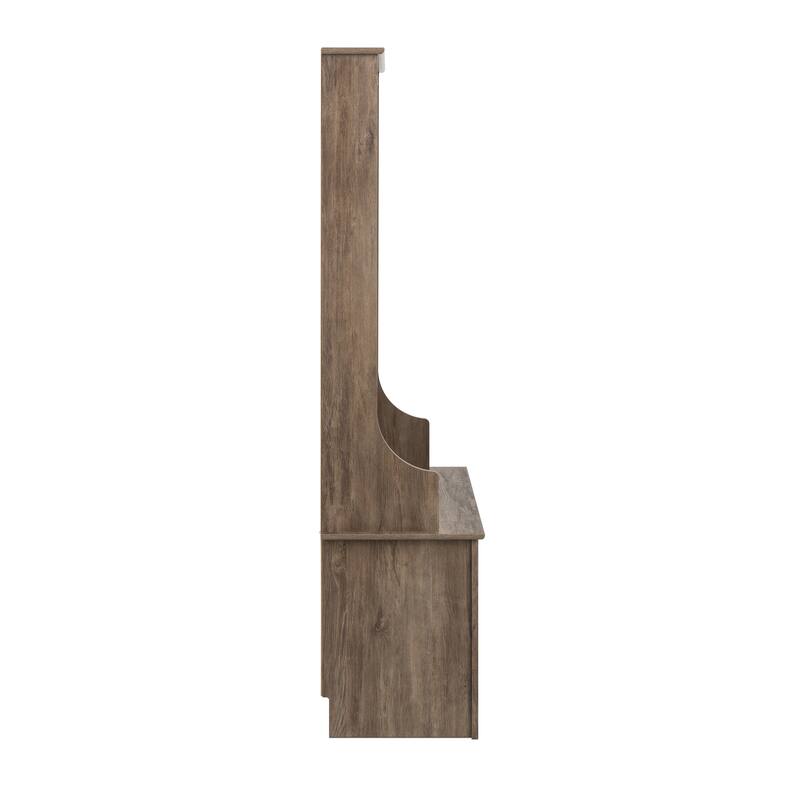 Prepac Hall Tree with Bench and Shoe Storage, Mudroom Bench with Storage and Hooks