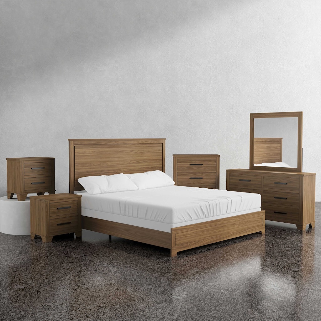 Furniture of America Nyess Modern Chestnut Brown 6-Piece Wood Bedroom Set