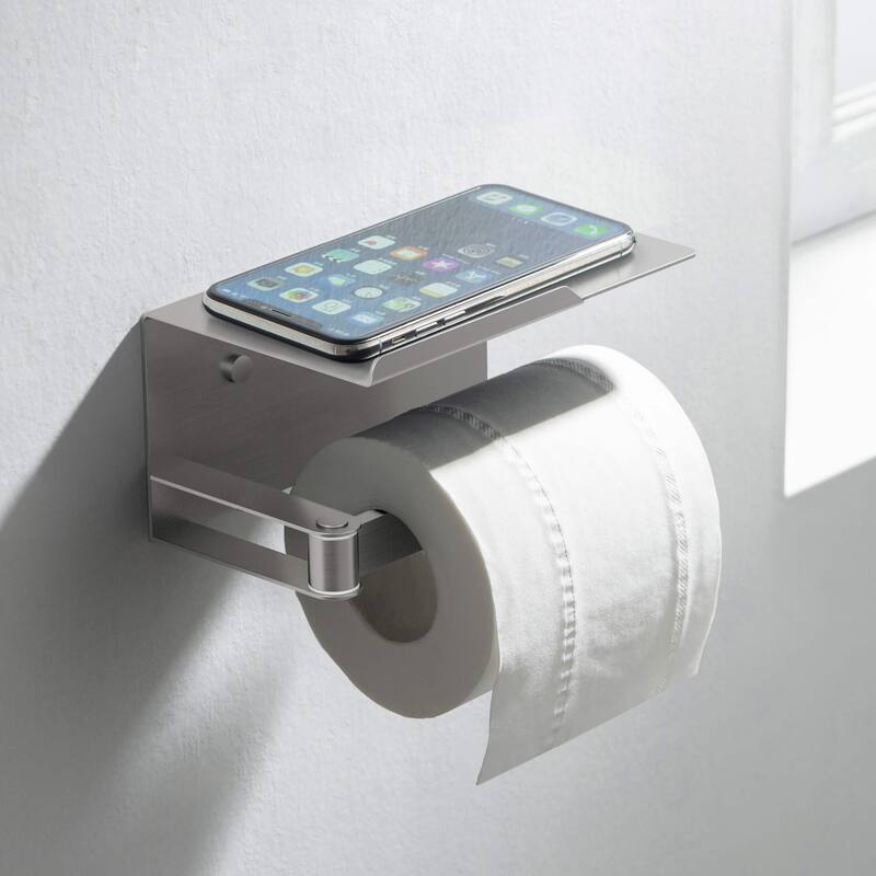 Bathroom Hardware Accessory Wall Mounted Toilet Paper Holder with Shelf