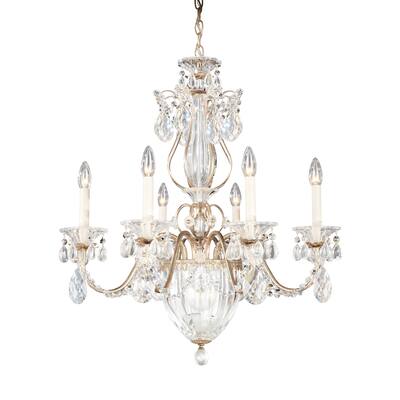 Bagatelle 7 Light Chandelier Antique Silver Clear Crystals Swarovski - One Size