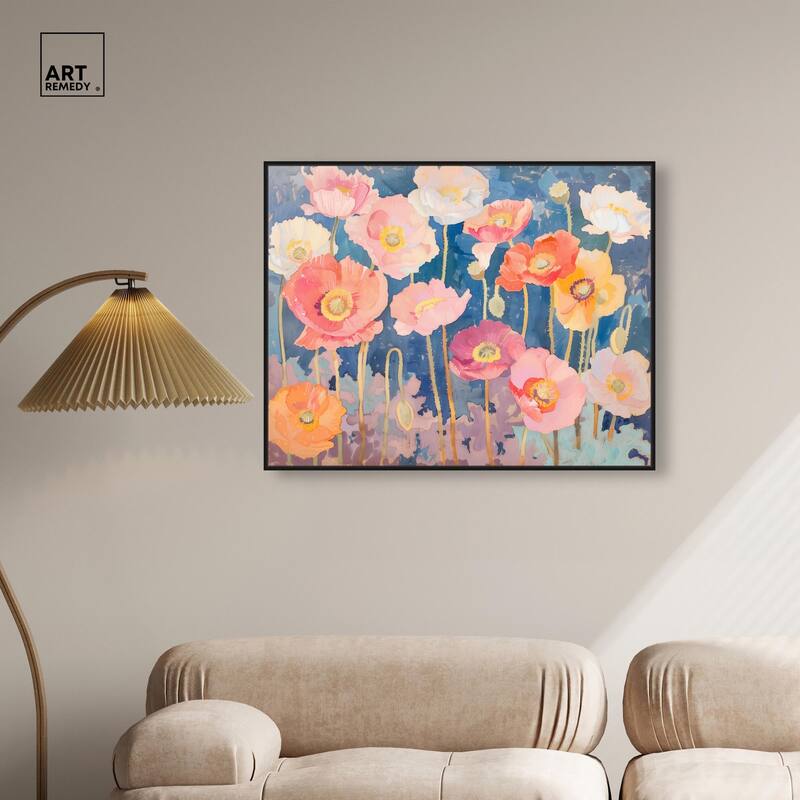 Pastel Poppies Canvas by Art Remedy