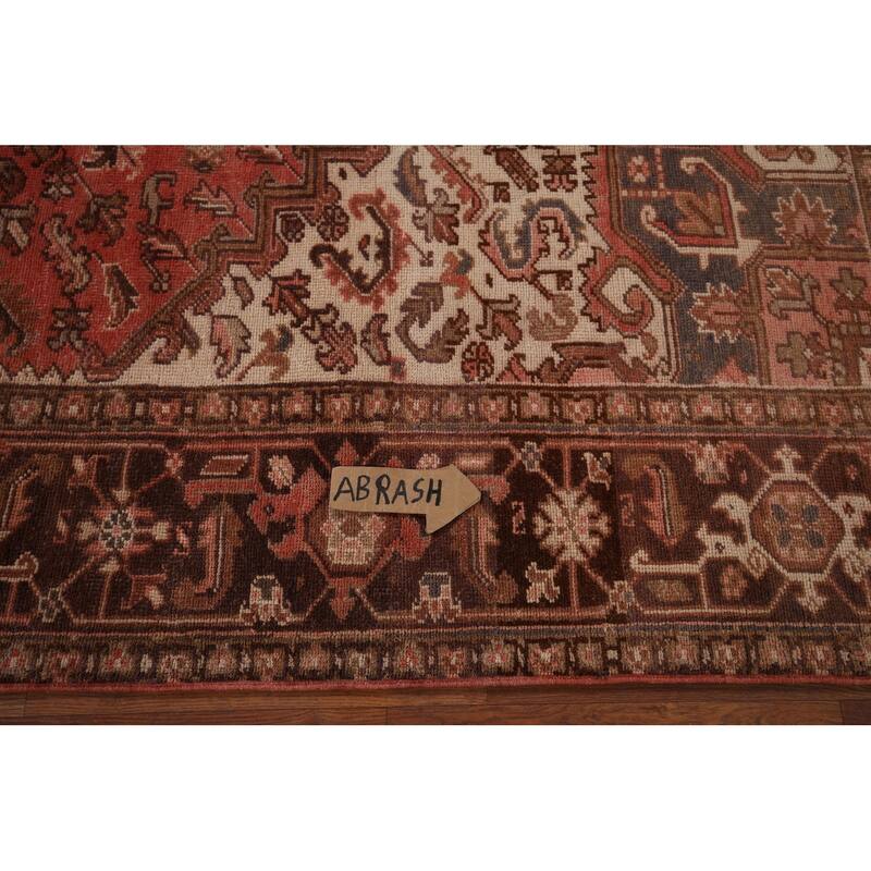 Geometric Heriz Persian Vintage Area Rug Handmade Oriental Wool Carpet - 8'4"x 11'0"