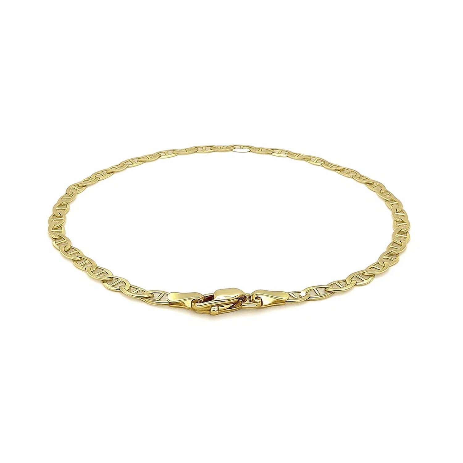 MayaMila 3.2mm 10k Yellow Gold Mariner Link Anklet
