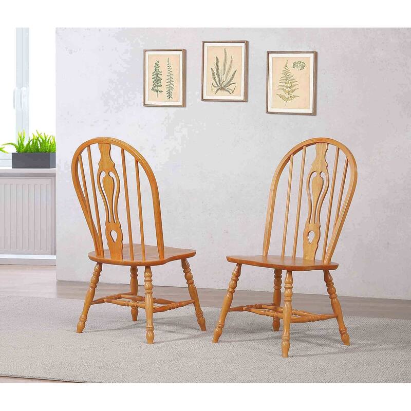 Vintage Style Wooden Side Chairs - 41" - Brown - Set of 2