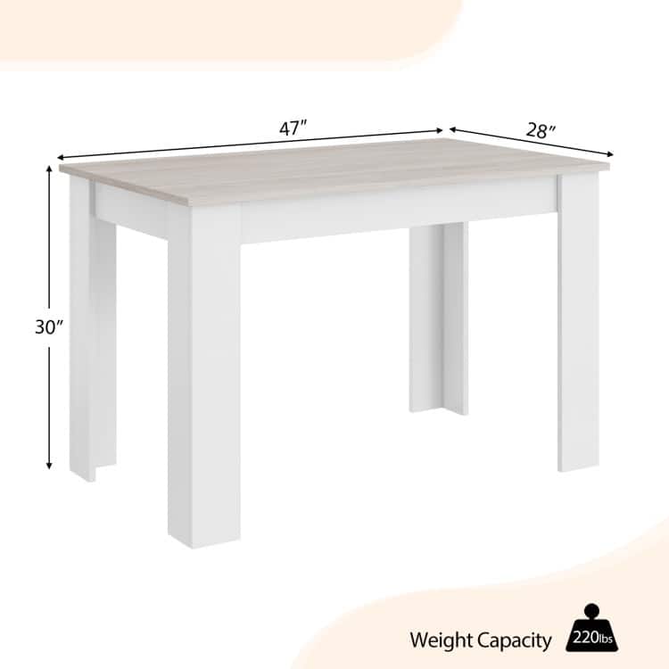 47 Inches Dining Table for Kitchen and Dining Room - 47" x 28" x 30" (L x W x H)