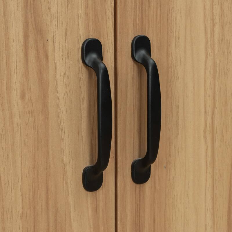 GDFStudio - Barro Transitional Freestanding Bathroom Vanity Cabinet with Ceramic Sink, Dual-Layer Rack & Soft Close Storages