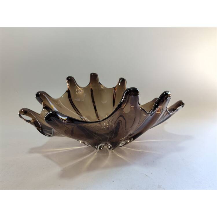 Elegant Sculptural Glass Bowl Centerpiece Decorative Accent 16"x10"