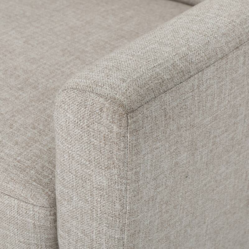 Beige Modern 31.1" Upholstered Button Tufted Club Chair with Sturdy Rubber Wood Legs