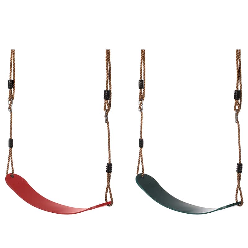 Outdoor Playground Kids Heavy Duty Swing Seat, EVA Belt Swing with Rope for All Ages - Set of 2
