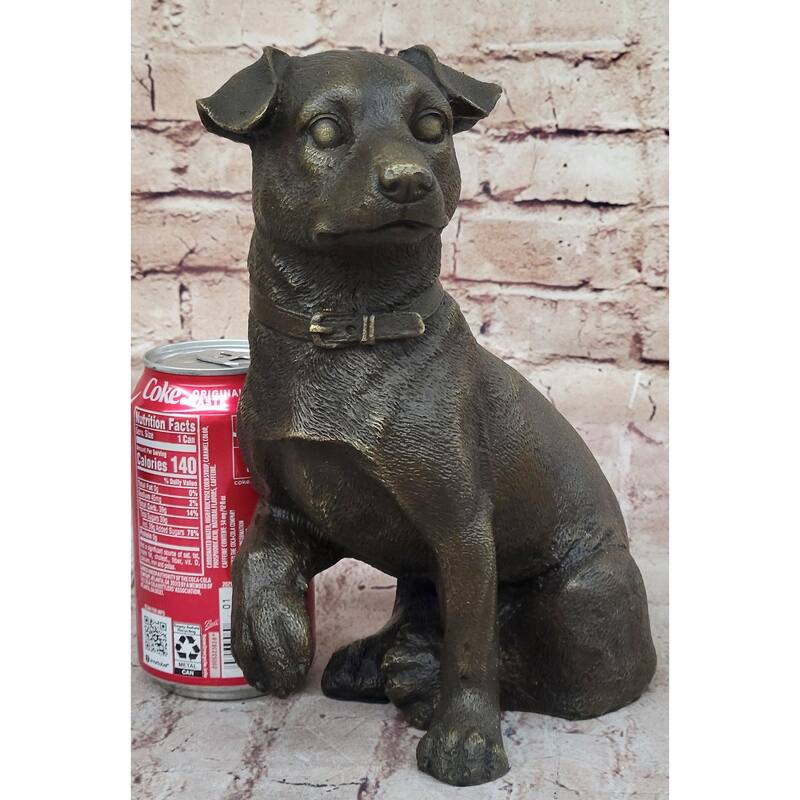 Handmade Bronze Jack Russell Terrier Puppy Dog Figurine Sculpture Signed Art Decor