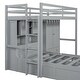 preview thumbnail 6 of 9, Elegant Twin Bunk Bed with Drawers, Wardrobe, Spacious Storage Shelves and Hydraulic Bed, Mart Hydraulic Lift, Grey