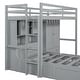 preview thumbnail 12 of 28, Twin Bunk Bed with Hydraulic Lift Storage, Built-In Wardrobe, and 6 Drawers,Kids and Baby