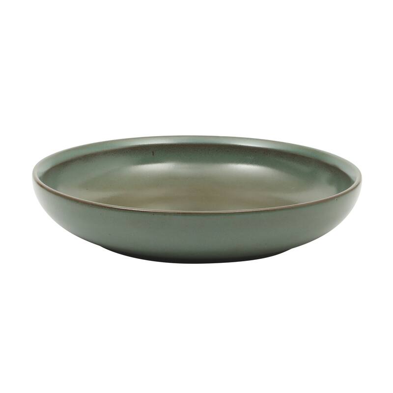 Gibson Elite Beckett 4-Piece Dinner Bowl Set - Reactive Glaze Stoneware - Shallow Pasta Bowls