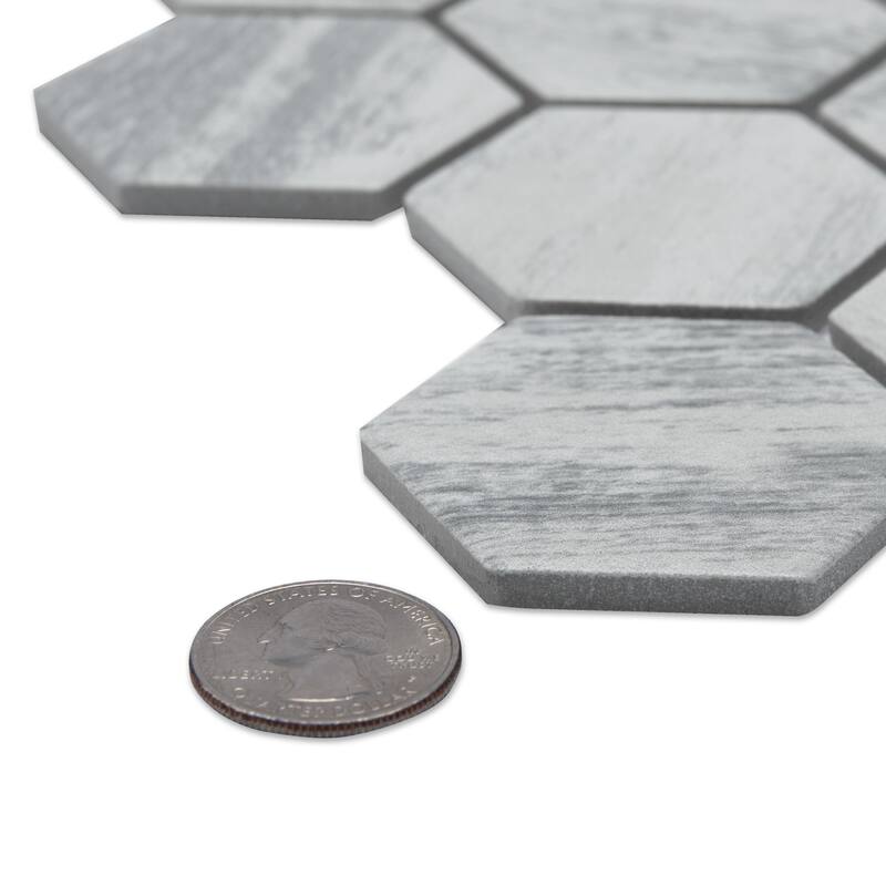Merola Tile Cassis 2" Hex White 11-1/8" x 12-5/8" Porcelain Floor and Wall Tile