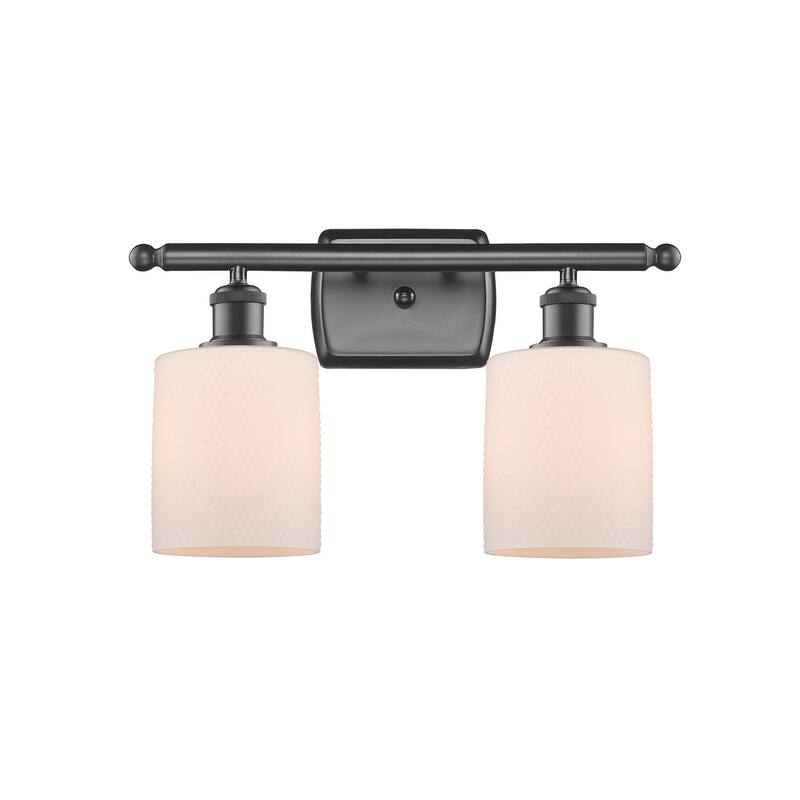 Innovations Lighting Cobbleskill 2 Light 16" Wide Bathroom Vanity - Oil Rubbed Bronze / Matte White