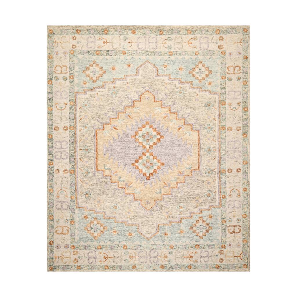 8x10 Hand Tufted 100% Wool Heriz Traditional Oriental Area Rug Beige, Tan Color - 8' x 10'