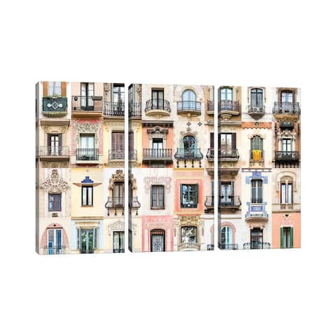 iCanvas "Windows of the World - Barcelona , Spain" by Andre Vicente Goncalves 3-Piece Canvas Wall Art Set