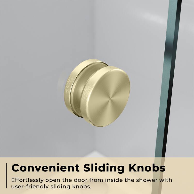 Elegant Double Sliding Shower Door 58.5-60 x 72" Width Cutting Guide Rail Adjustment Reversible installation