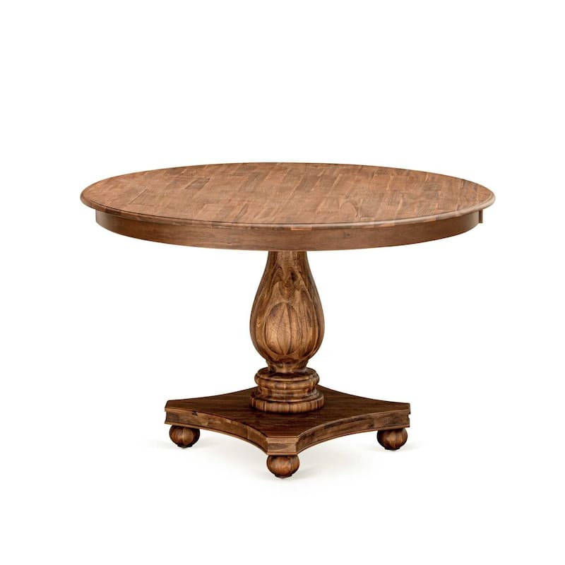 HomeStock 7-Piece Natural Oak Finish Solid Wood Top Dining Table with 6 Parson Chairs